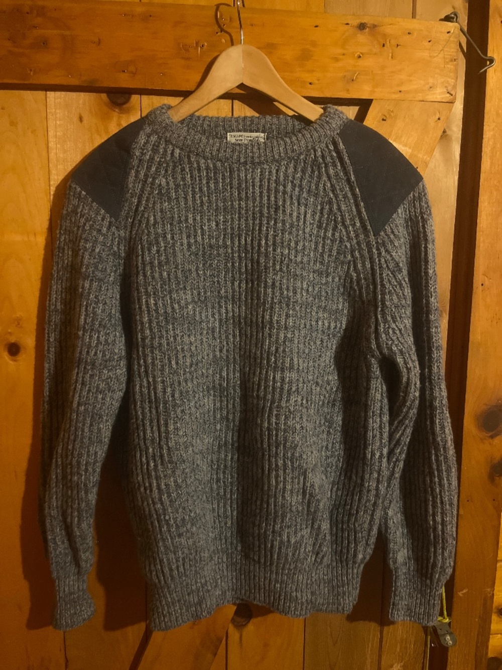 Norm Thompson Wool and Suede Commando Military Air Force Sweater